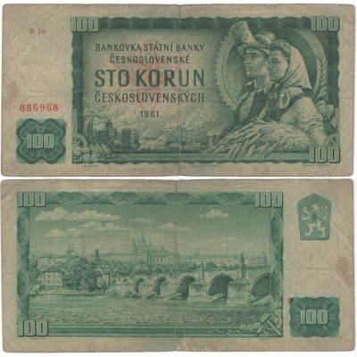 100 korun 1961, série B