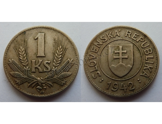 Slovenský štát- mince 1 koruna 1942