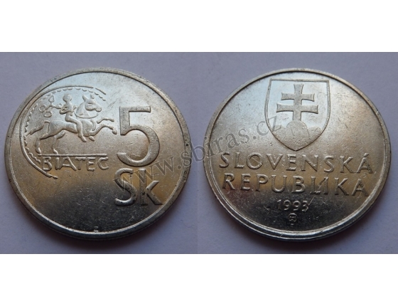 Slovensko - 5 korun 1993
