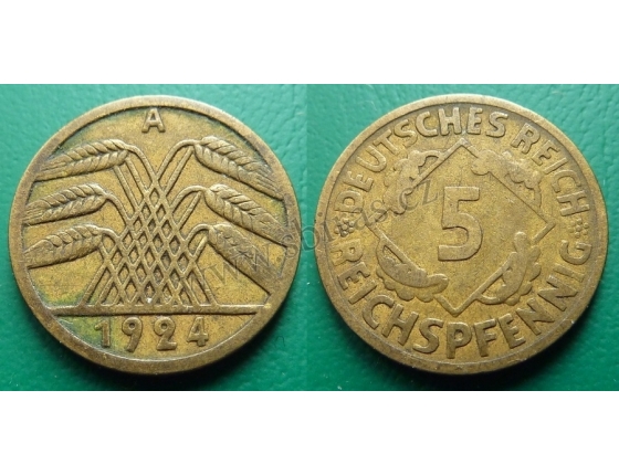 Německo - 5 Rentenpfennig 1924 A