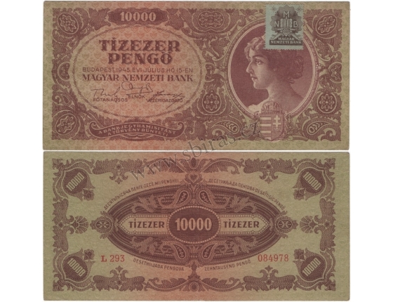 Maďarsko - bankovka 10 000 Pengo 1945