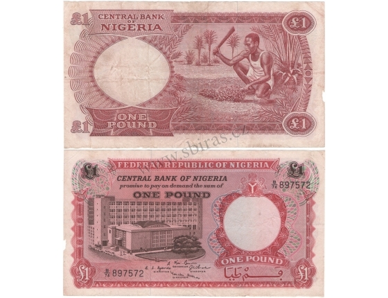 Nigérie - bankovka 1 libra