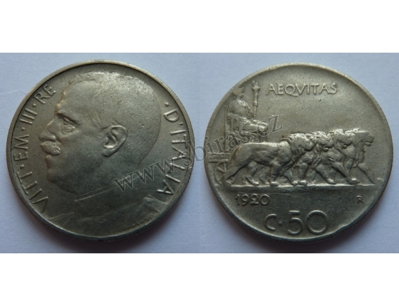 Italské království - 50 centesimi 1920