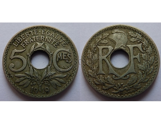 Francie - 5 centimes 1919