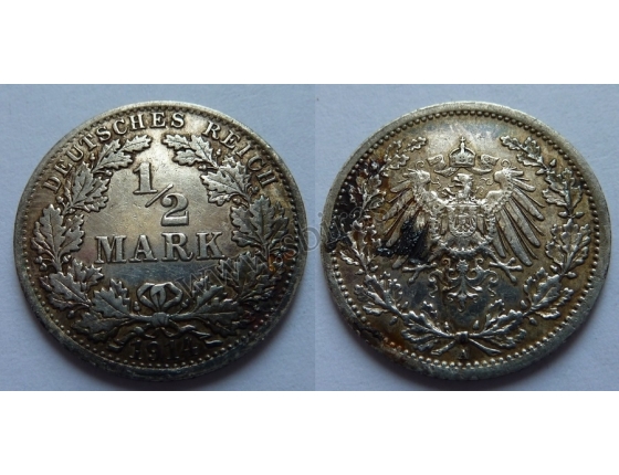 Německé císařtví - 1/2 mark 1914