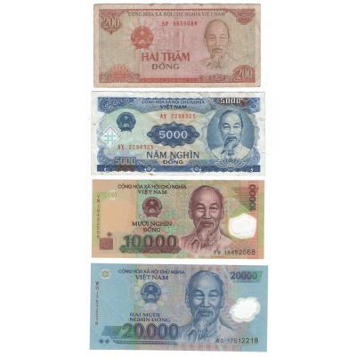 Vietnam - sada 4 bankovek