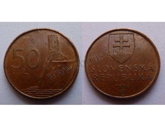 Slovensko - 50 haléřů 1996