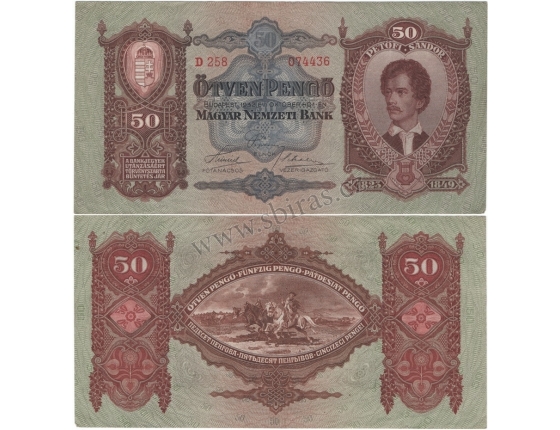 50 Pengö 1932, platná na našem území