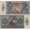 Maďarsko - bankovka 20 Pengo 1941, platná na našem území