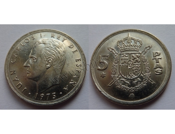 Španělsko - 5 pesetas 1975
