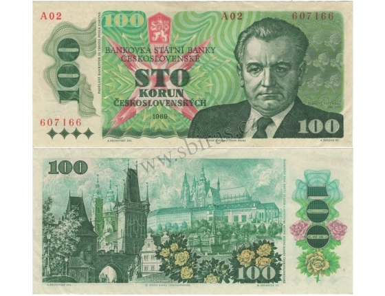 100 korun 1989, nízká série A02