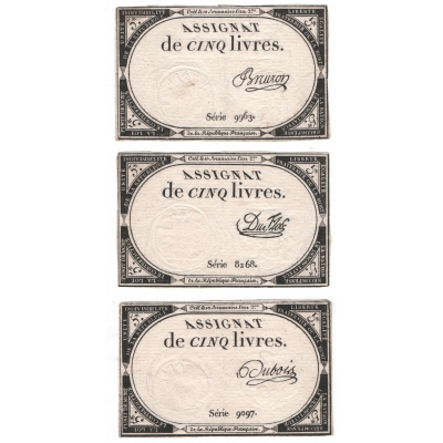 Banknote : Frankreich - 5 Livres 1793