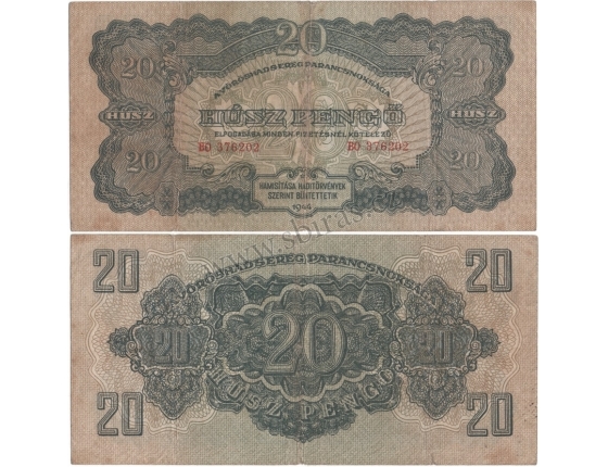 Maďarsko - bankovka rudé armády 20 pengo 1944