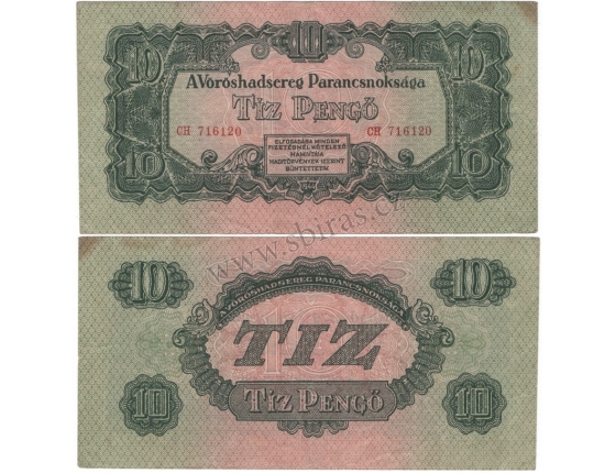 Maďarsko - bankovka rudé armády 10 pengo 1944