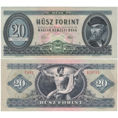 Maďarsko - bankovka 20 forint 1975