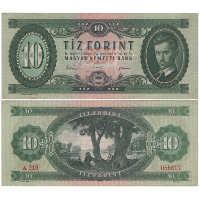 Maďarsko - bankovka 10 forint 1962
