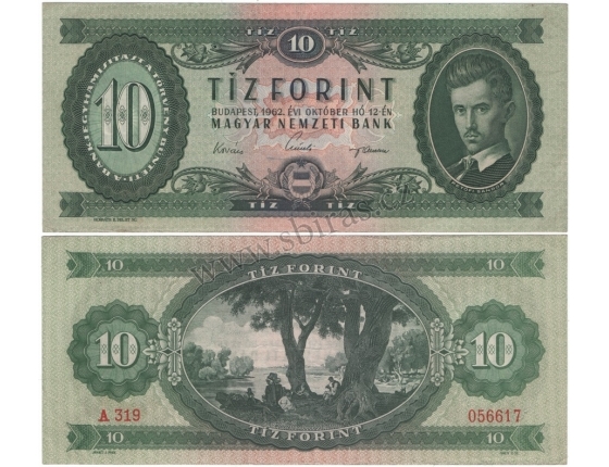 Maďarsko - bankovka 10 forint 1962