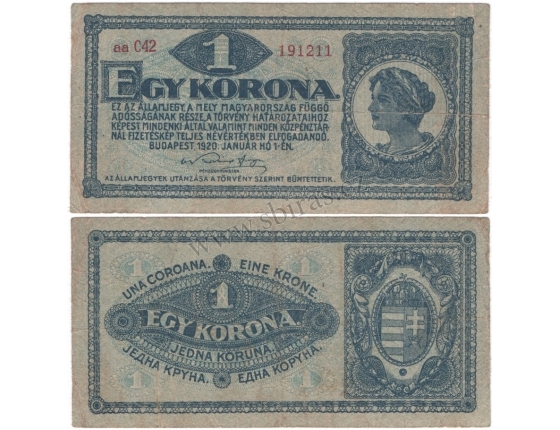 Maďarsko - 1 korona 1920