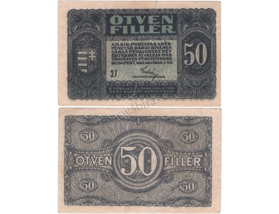 Maďarsko - bankovka 50 filler 1920