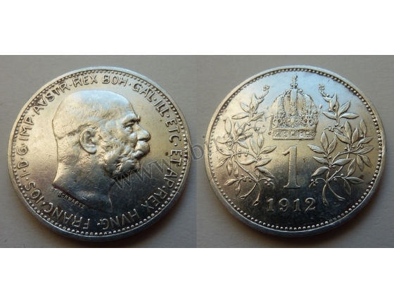 František Josef I. - stříbrná mince 1 koruna 1912