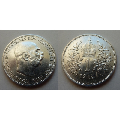 František Josef I. - stříbrná mince 1 koruna 1914
