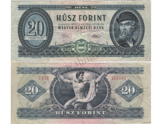 Maďarsko - bankovka 20 forint 1975
