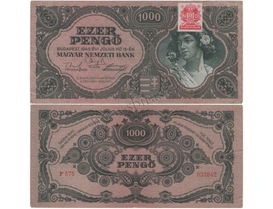Maďarsko - bankovka 1000 pengo 1945