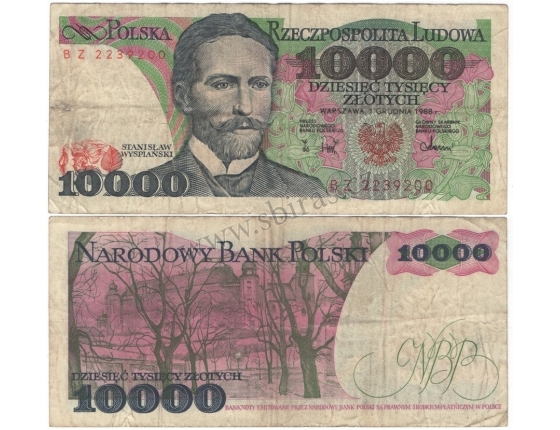 Polsko - bankovka 10 000 zlotych 1988
