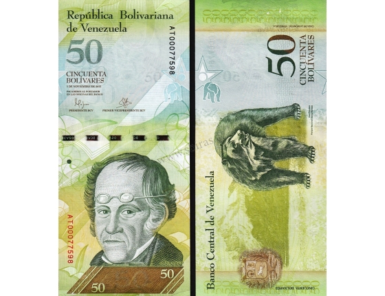 Venezuela - bankovka 50 Bolivares 2015 UNC