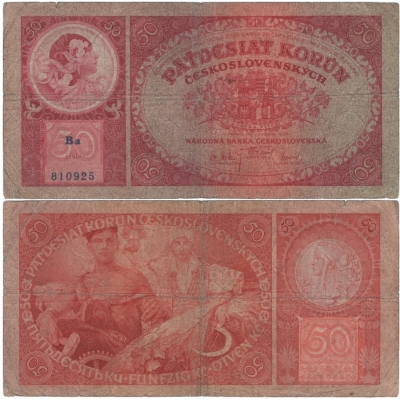 50 korun 1929 neperforovaná