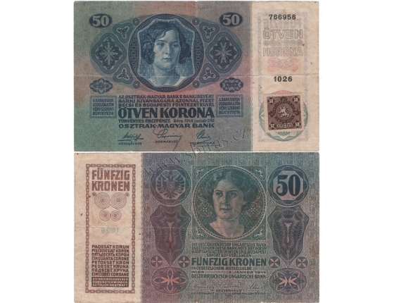 50 korun 1914 kolkovaná