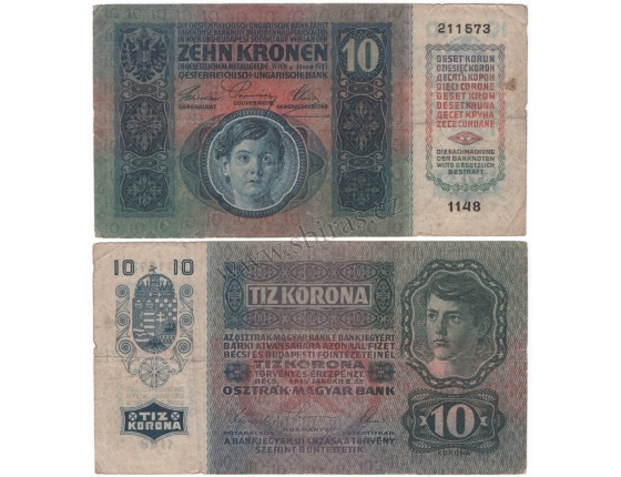 10 korun 1915, série 1083 bez přetisku