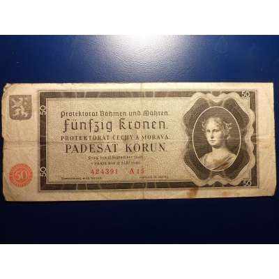 50 korun 1940 A15 neperforováno