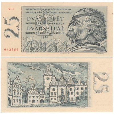 25 korun 1961 aUNC, 3MD