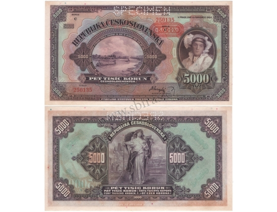 5000 korun 1920, přetisk 1943, série C