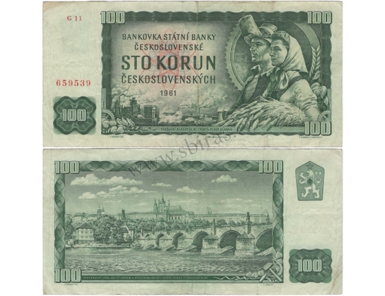 100 korun 1961, série G