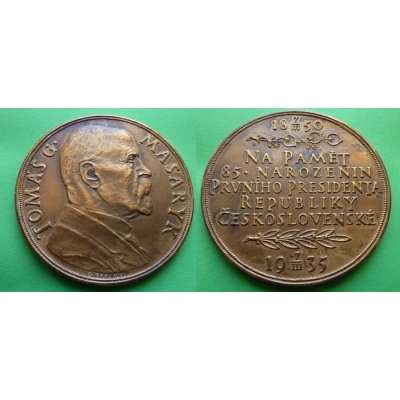 Bronze Medaille zum 85. Geburtstag T. G. Masaryk