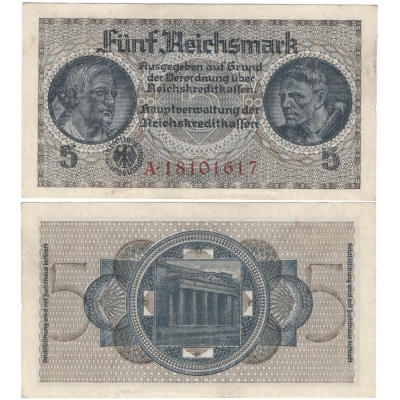 Německo - bankovka pro okupovaná území 5 marek 1939-1945, série A