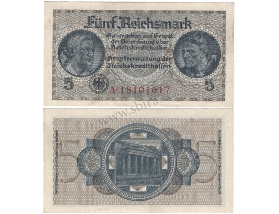 Německo - bankovka pro okupovaná území 5 marek 1939-1945, série A