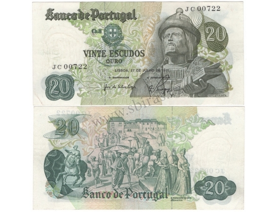 Portugalsko - bankovka 20 escudos 1971