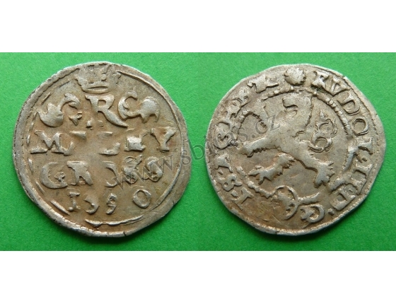 Rudolf II. - stříbrná mince Malý groš 1590, Kutná HoraRudolf II. - stříbrná mince Malý groš 1590, Kutná Hora