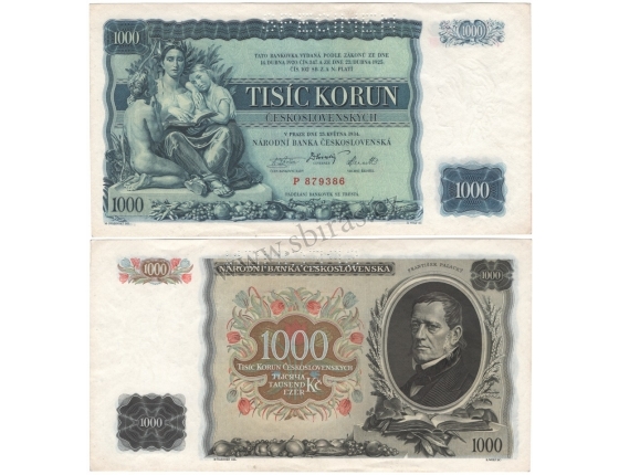 1000 korun 1934, série P