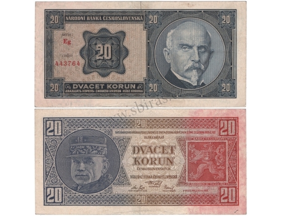 20 korun 1926 neperforovaná, série Eg