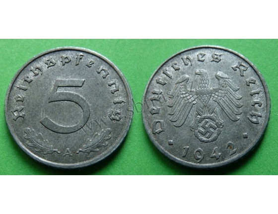 Nacistické Německo - 5 pfennig 1942 A