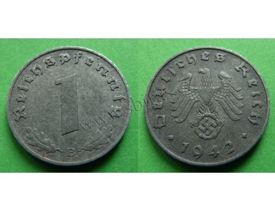 Nacistické Německo - 1 pfennig 1942 B