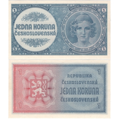 Tschechoslowakei - Banknote 1 Kronen 1946 UNC