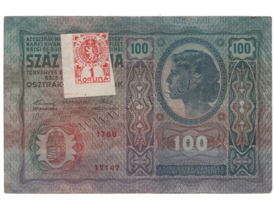 100 korun 1912, stříhaný kolek