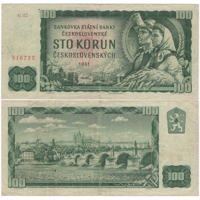 100 korun 1961, série G