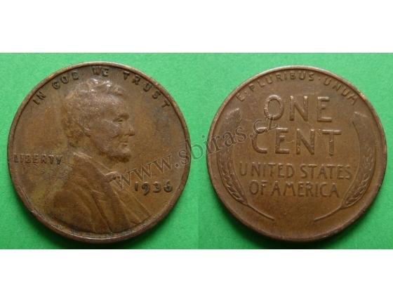 Spojené státy americké - 1 cent 1936