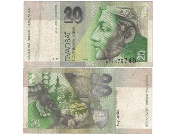 Slovensko - bankovka 20 korun 1993, série B